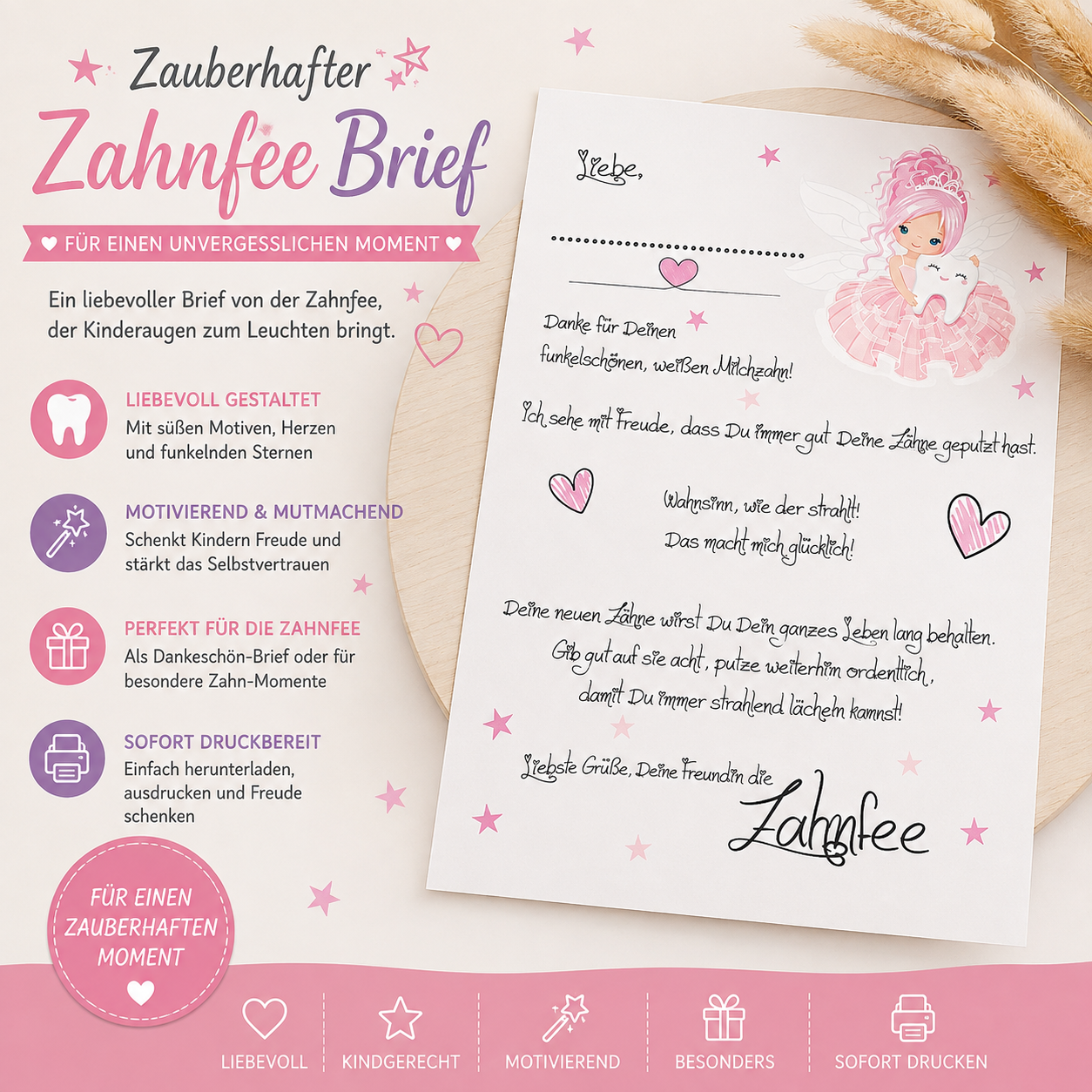 Mein Brief von der Zahnfee Mädchen