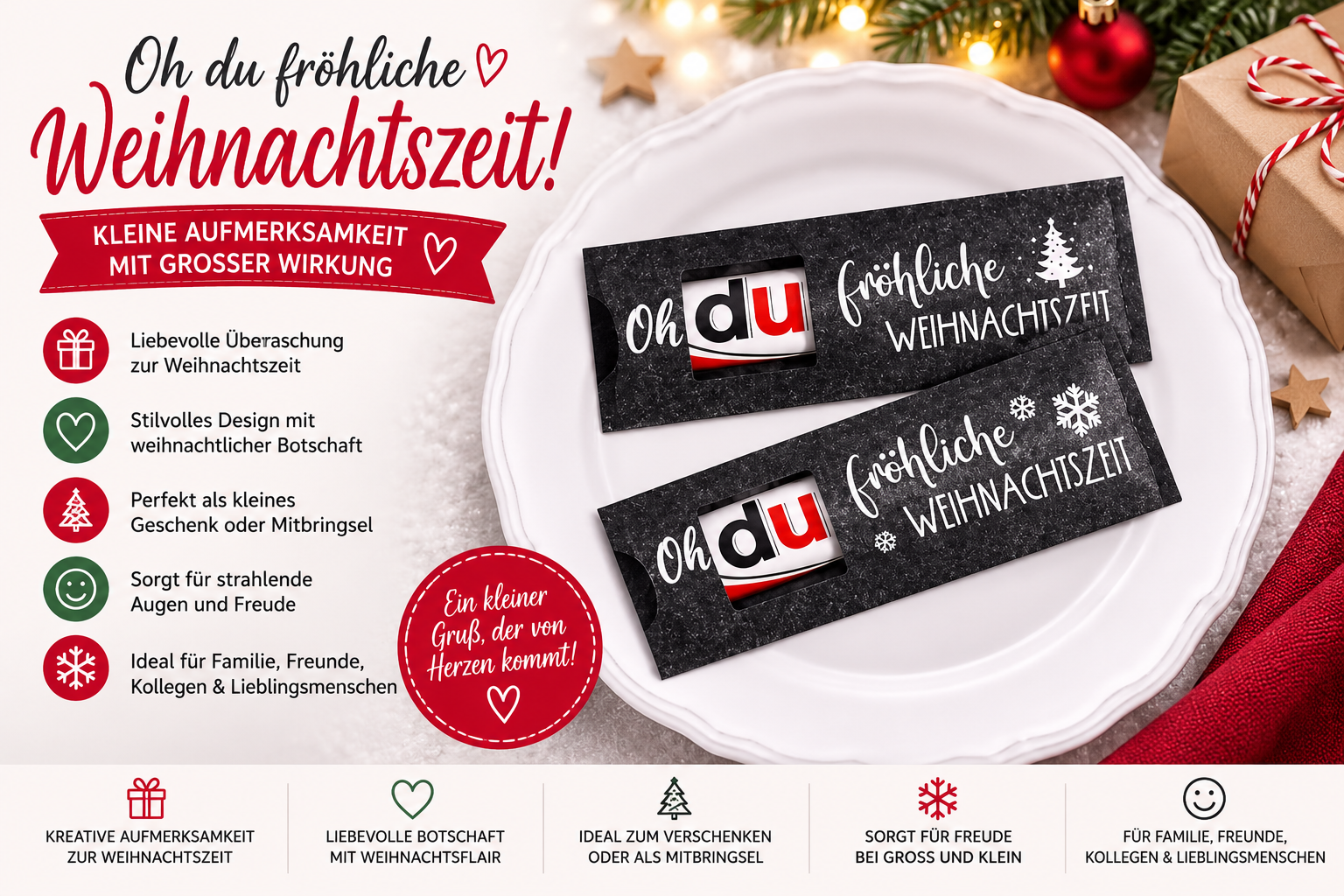 Weihnachts-Schokoriegel „Oh du fröhliche Weihnachtszeit“ – kleine Aufmerksamkeit