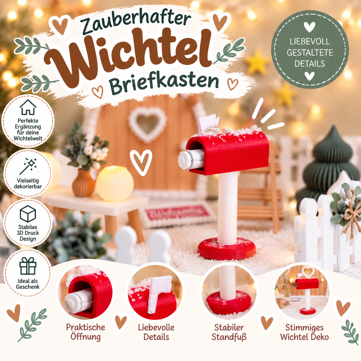 Wichtel Briefkasten aus 3D-Druck – Miniatur Briefkasten für Wichteltür & Wichtelwelt