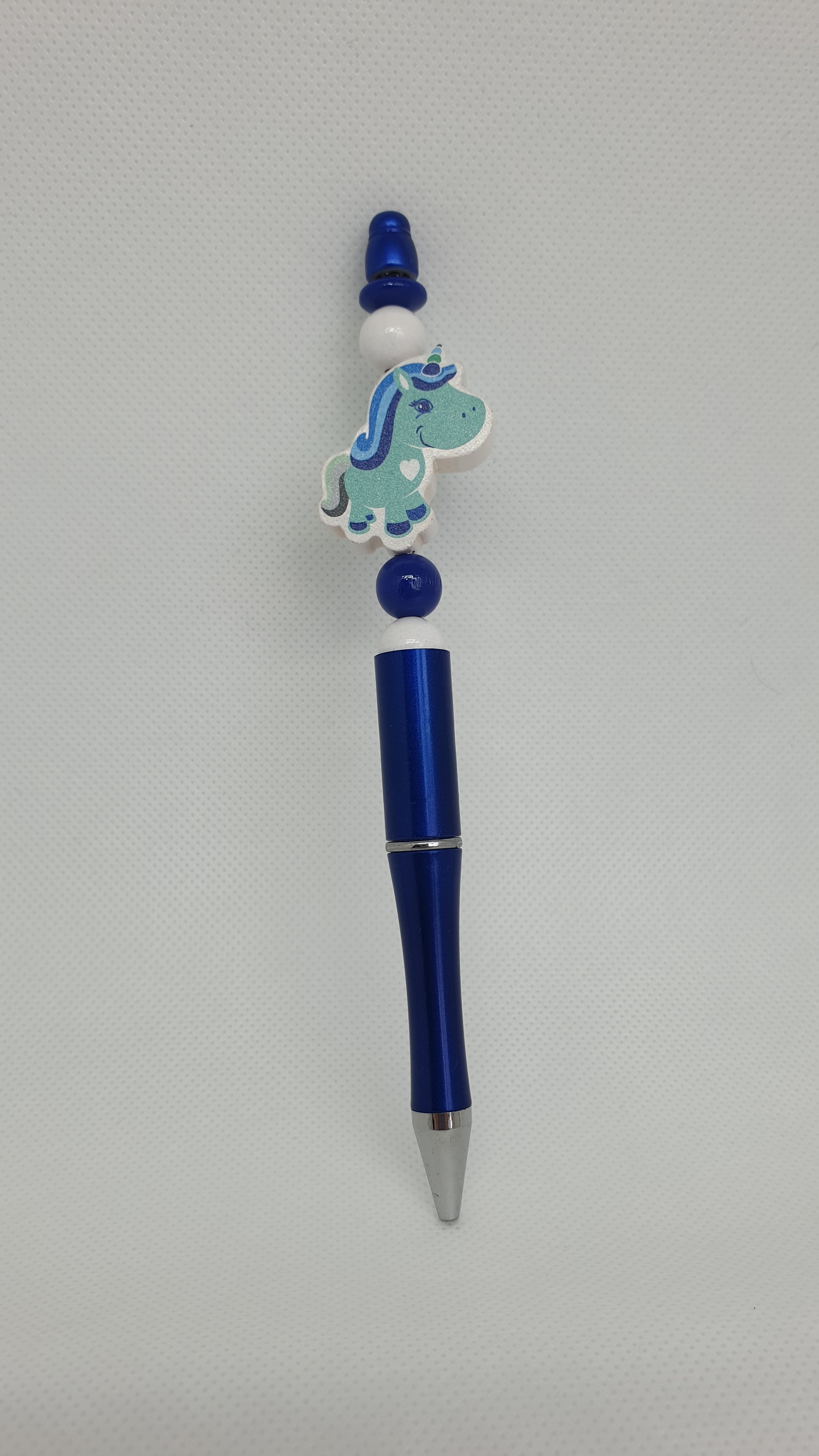 Kugelschreiber mit Motiv - Einhorn in blau weiß