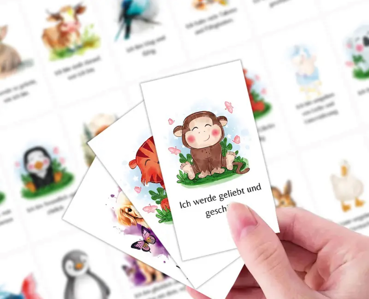 🌟 25 Liebevolle Affirmationskarten mit süßen Tiermotiven 🌟