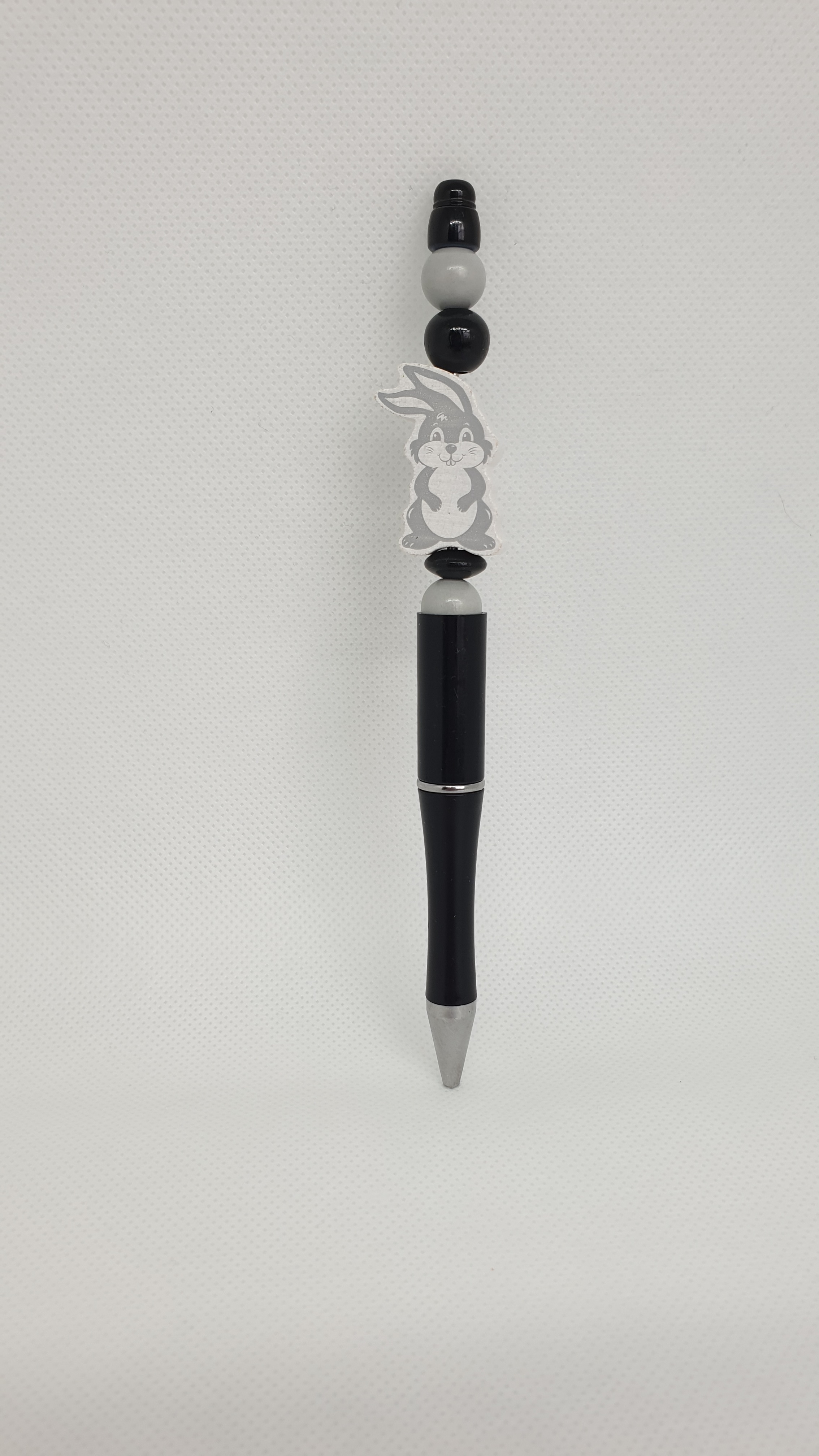 Kugelschreiber mit Motiv - Hase in schwarz grau
