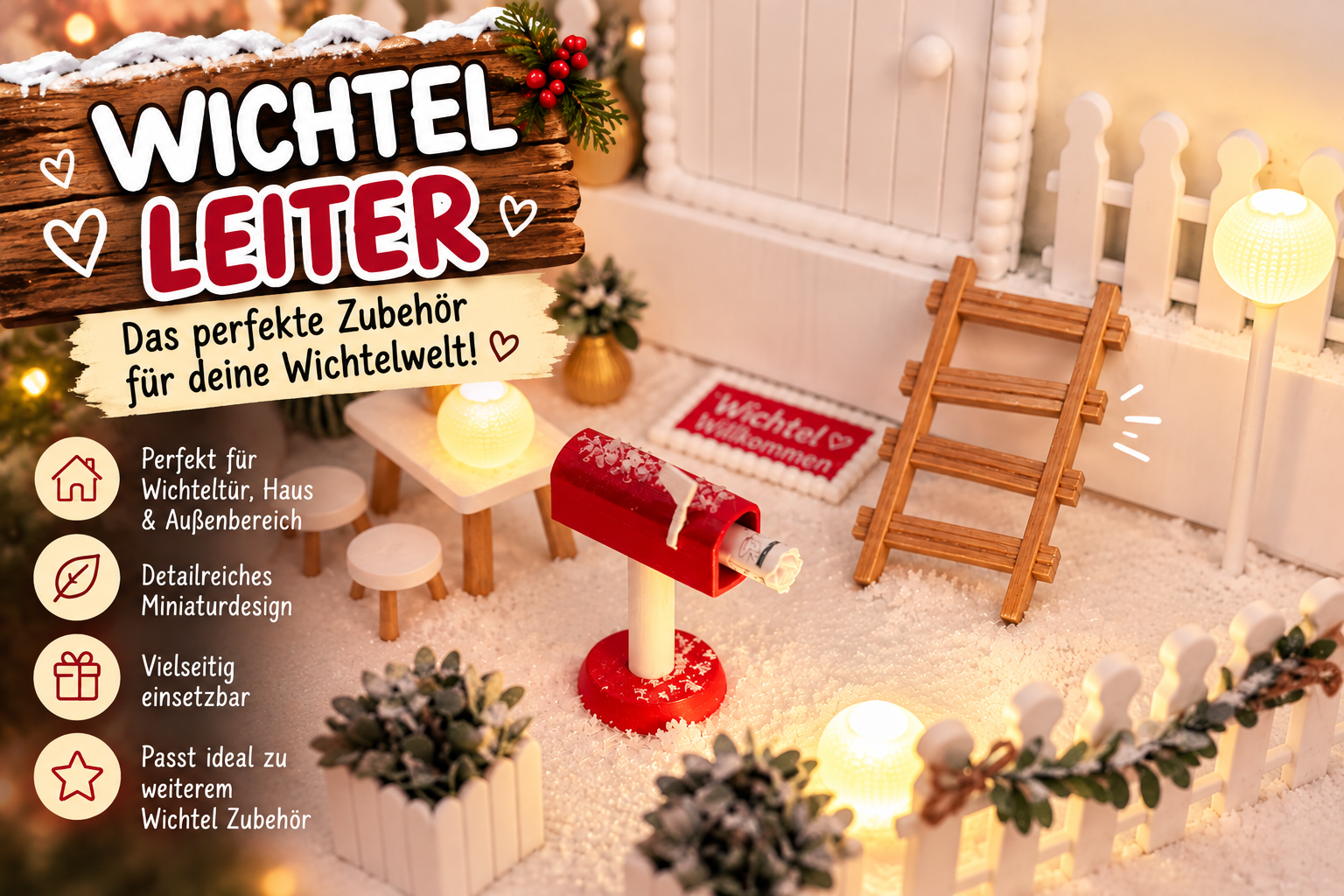 Wichtel Leiter aus 3D-Druck – Miniatur Leiter für Wichteltür & Wichtelhaus